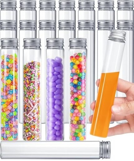 Berenti 30 PCS Plastic Test Tubes with Caps